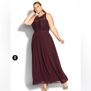 City chic lace maxi dress mulberry